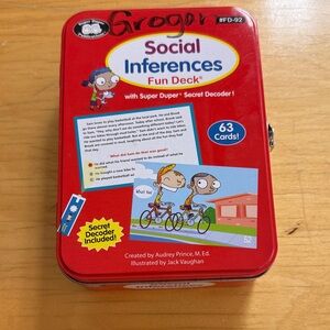 Super Duper Publications Social Inferences Fun Deck in Tin Box